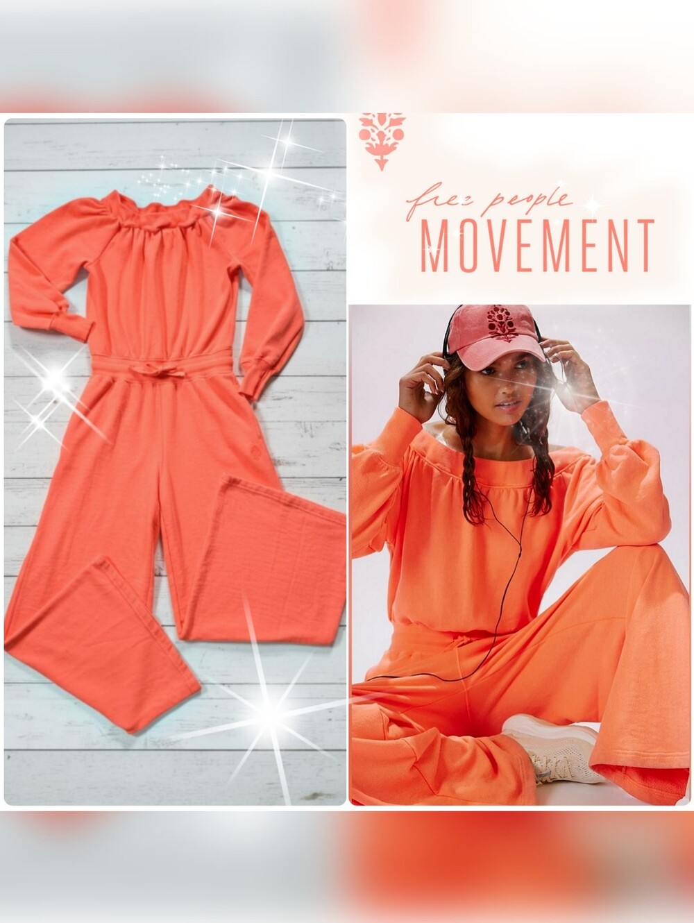 NWOT FP Movement One To Beat Onesie Neon Coral Size XS